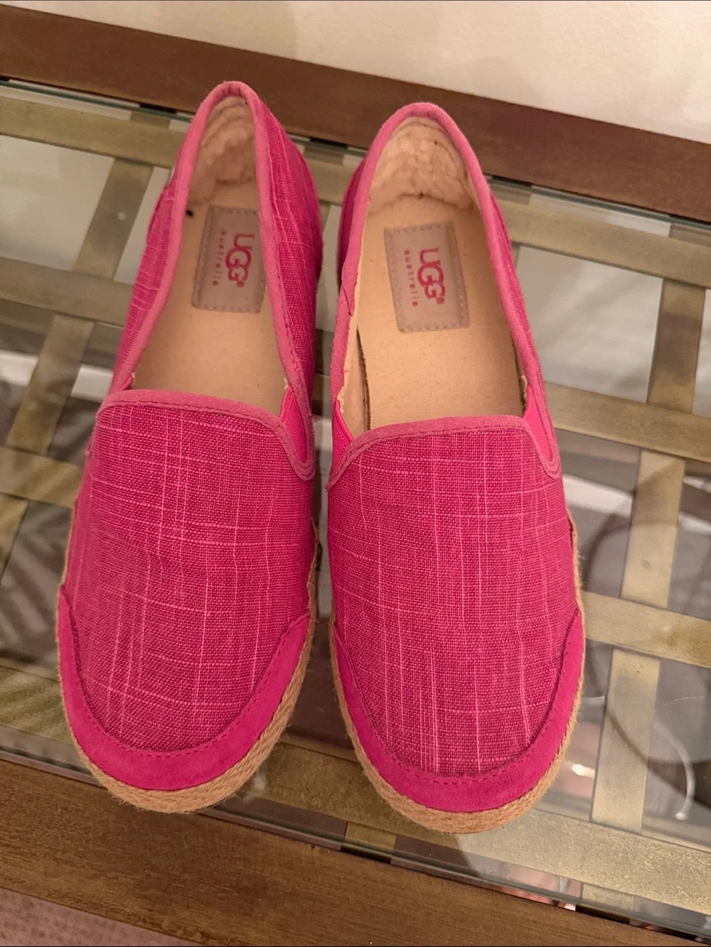 UGG Hot Pink Canvas Slip-On Espadrilles